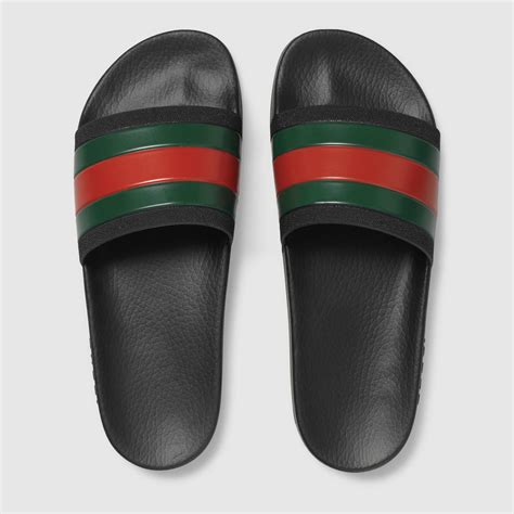 gucci rubber slide black